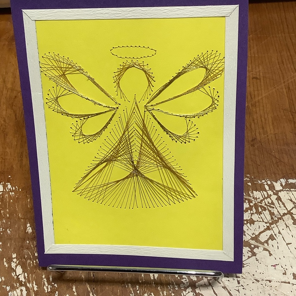 Hand stitched Art Angel Card